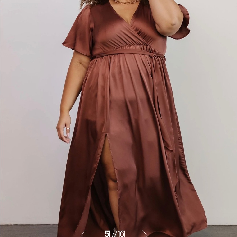 Baltic Born Satin Dress Rosy Brown